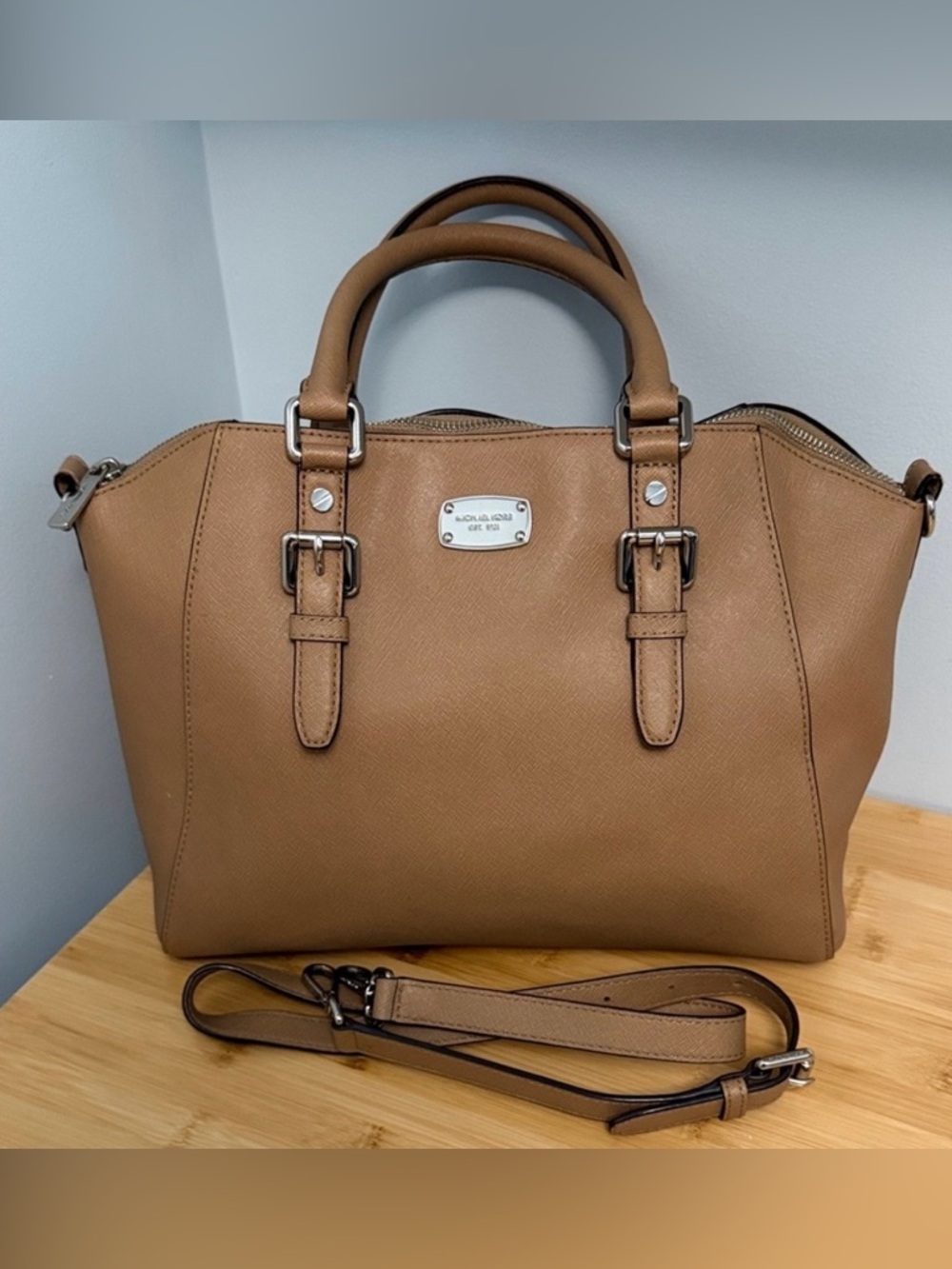 Michael Kors Tan Saffiano Leather Satchel